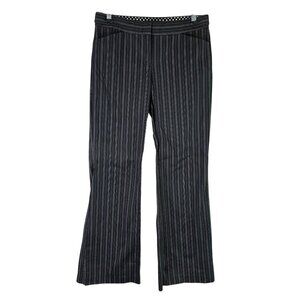 Womens Express Design Studio Pants Editor Black Pinstripes Flare Y2K Size 4